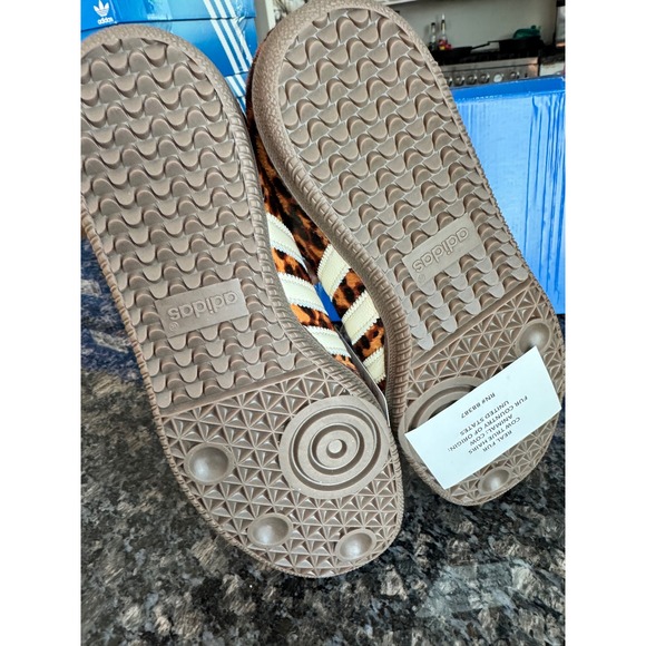 Adidas Samba OG W Leopard Print Pony Hair Sneakers JI2734 Brown Mens 7.5 W 8.5 - Picture 6 of 10